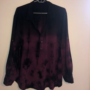 Rock & Republic Button Down Black and Purple Shirt